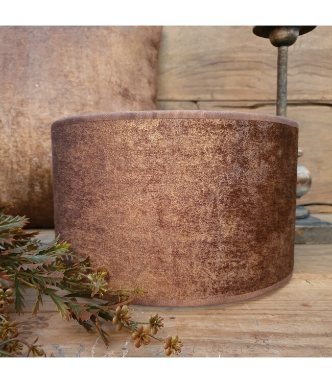 2062 - KKL - Lampenkap - velours - bruin - 20 x 20 x 13 cm