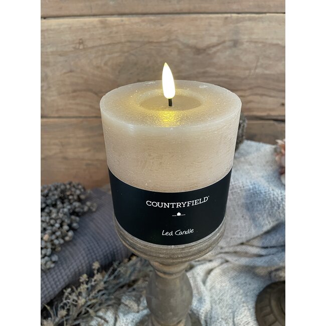 Countryfield # Stompkaars rustiek Ø10CM LED ro Lyon S beige-L10B10H10CM