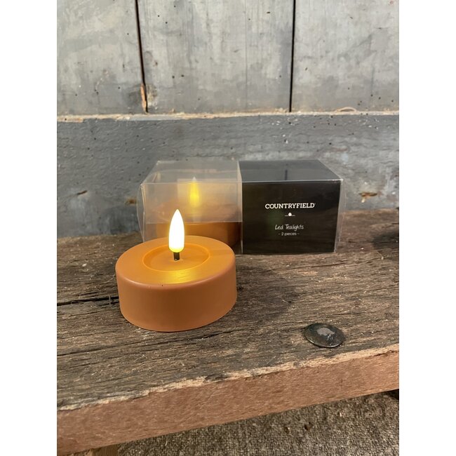 # Maxi theelicht Ø6,7CM LED ro Lyonie s2 amber-L6,7B6,7H5,5CM