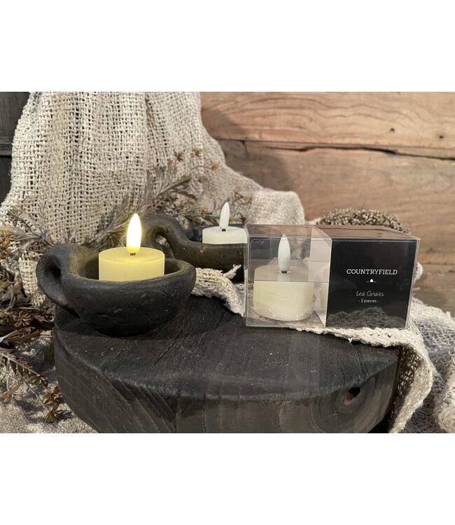 Countryfield # Crèmekleurige LED waxinelichtjes 4 cm