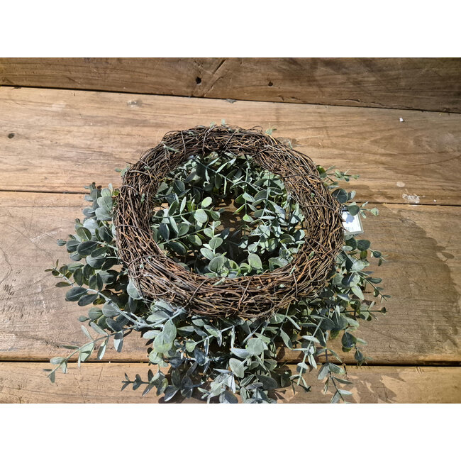 Countryfield # Groene eucalyptus krans 40 cm
