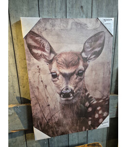 # Schilderij hertje - 70 x 50 cm - canvas