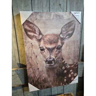 # Schilderij hertje - 70 x 50 cm - canvas