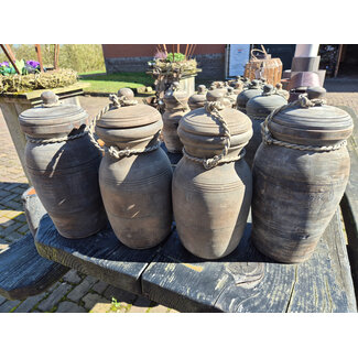 Mix - houten pot met deksel - per stuk