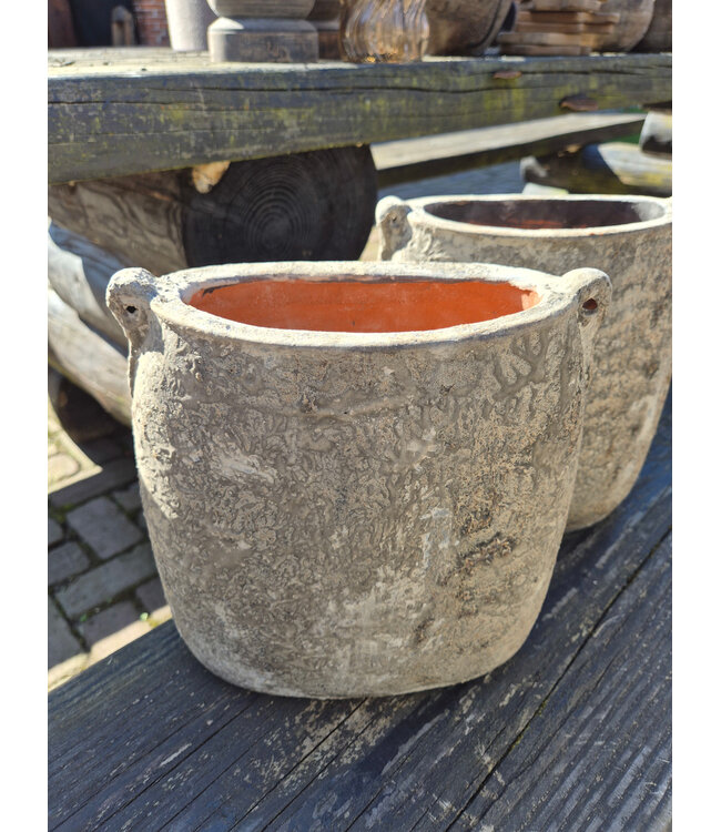 # Vaas/pot - aardewerk - Cald clay - 22 x 8 x 25 cm - per stuk