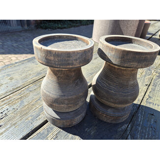 Houten kandelaar - per stuk