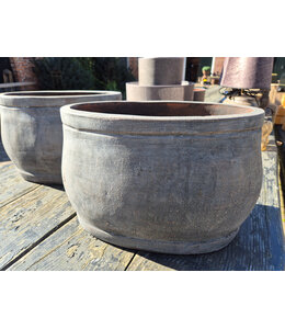 # Bloempot -aardewerk ovaal -grijs -42 x 20 x 22 cm - per stuk