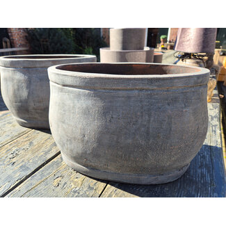 Bloempot -aardewerk ovaal -grijs -42 x 20 x 22 cm - per stuk