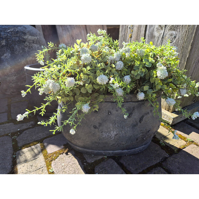 Bloempot -aardewerk ovaal -black and sand -42 x 20 x 22 cm - per stuk