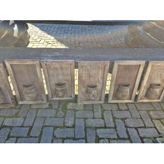 # Mix - Houten wandpaneel met vaas - ca. 51 x 29 cm -per stuk