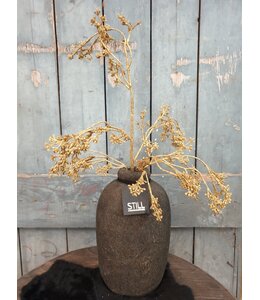 Still # 3205 - Zwart/goud gemeleerde vaas - aardewerk - 18 x 30 cm - Serie "GOG"