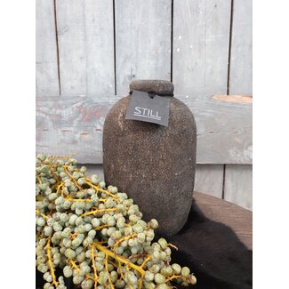 Still # 3206 - Zwart/goud gemeleerde vaas - aardewerk - 15 x 25 cm - Serie "GOG"