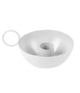 Kaarsenstandaard bowl wit - 11 x 9 x 4 cm