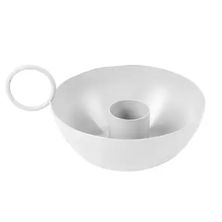 Kaarsenstandaard bowl wit - 11 x 9 x 4 cm