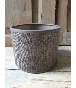 1005 - KKL - Lampenkap - Donkerbruin linnen - 15 x 15 x 12 cm