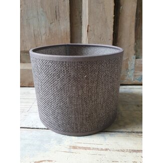 1005 - KKL - Lampenkap - Donkerbruin linnen - 15 x 15 x 12 cm