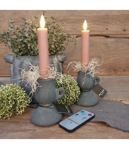 Countryfield @ Korte dinerkaars rustiek Ø2,2CM LED ro Lyon S s2 roze-L2B2H15CM
