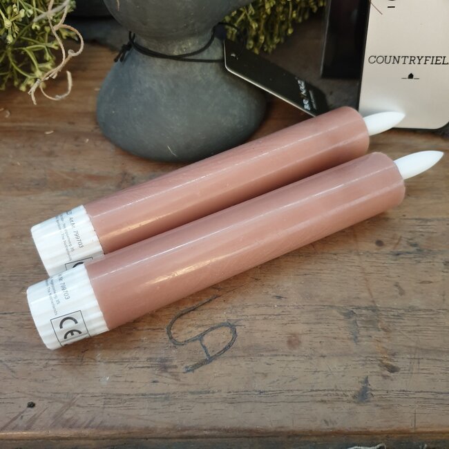 Countryfield # Korte dinerkaars rustiek Ø2,2CM LED ro Lyon S s2 roze-L2B2H15CM