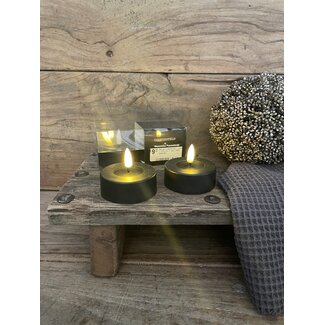 # Set van 2 waxine led - zwart - 6,5 x 2,5 - excl. 2AAA batterijen