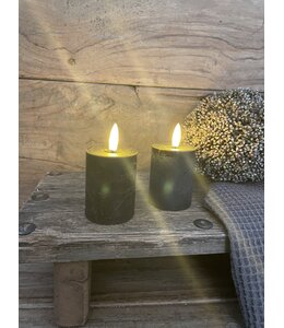 # Set van 2 ledkaarsen zwart - 5 x 6,5 cm - excl. 2AAA batterijen