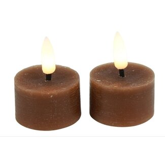Countryfield # Theelicht Ø4CM LED Lyon s2 bruin-4x4x2,5CM
