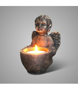## wordt niet verzonden - Tealightcup Angel Majestic Brown D.14 H.14