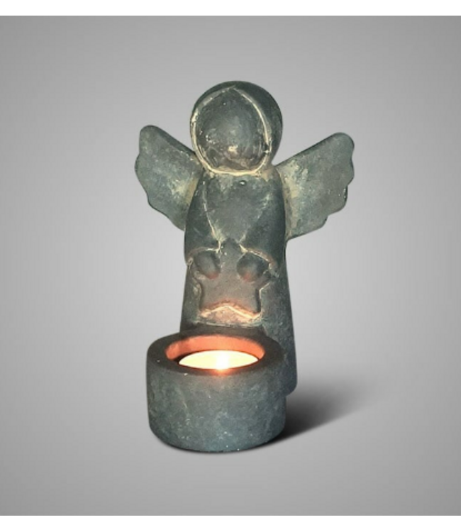 ## wordt niet verzonden Tealightcup Angel with Star Majestic Vintage M D.12 H.16