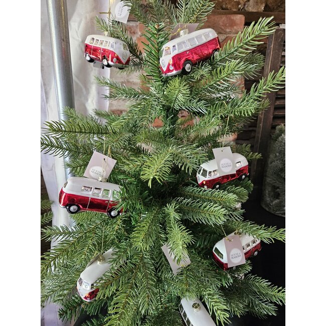## Ornament bestelwagen rood - l10,5xb5xh5,5cm