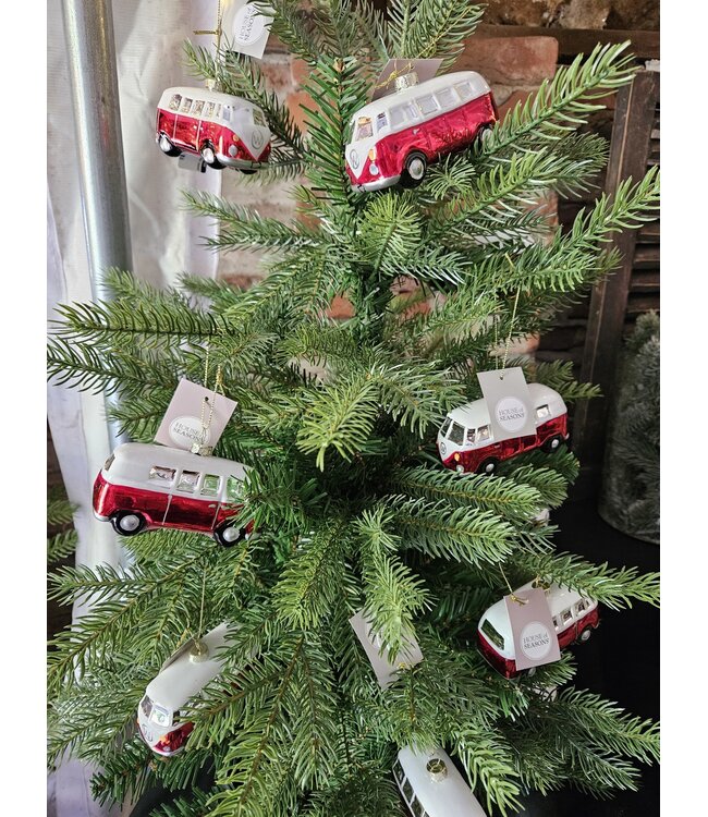 ### Ornament bestelwagen rood - l10,5xb5xh5,5cm