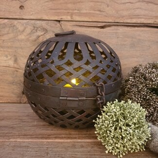 Iron deco ball open - 20 cm
