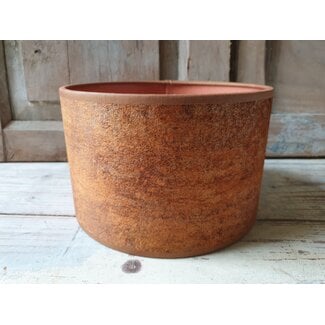 2061 - KKL - lampenkap - oranje velours - 20 x 20 x13 cm