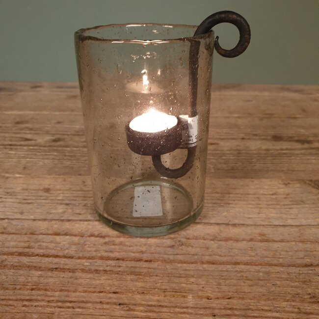 # Zwart metalen hanger waxine - 14 x 10 x 5 cm