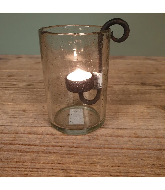# Zwart metalen hanger waxine - 14 x 10 x 5 cm