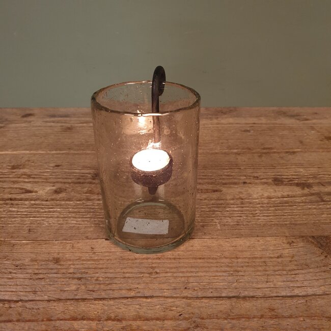 # Zwart metalen hanger waxine - 14 x 10 x 5 cm