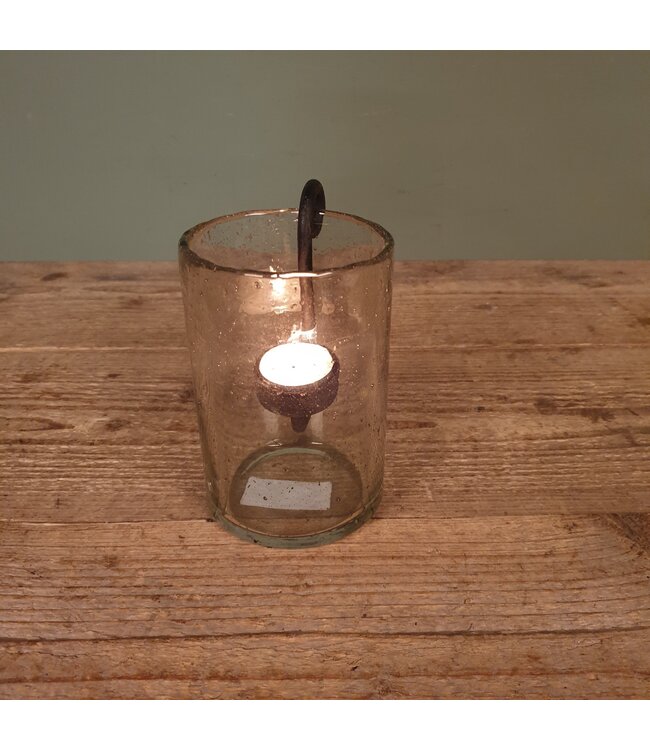 # Zwart metalen hanger waxine - 14 x 10 x 5 cm