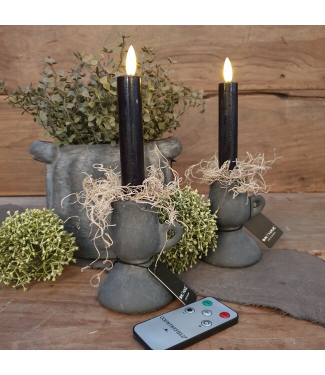 Countryfield # Dinerkaars rustiek Ø2,2CM LED ro Lyon S s2 zwart-L2B2H15CM