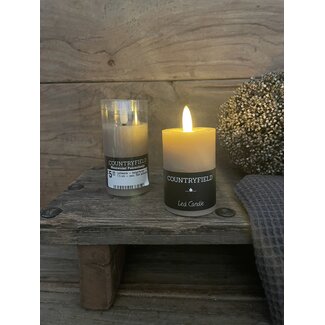 Countryfield # Ledkaars - beige/taupe - 5 x 7,5 cm - excl. 2AA batterijen