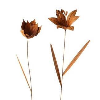 Countryfield Tuinsteker bloem L a2 roest-15x15,5x110CM