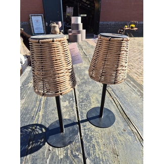 Countryfield Solar TafelLamp op voet Onora bruin-8x12x32CM - per stuk