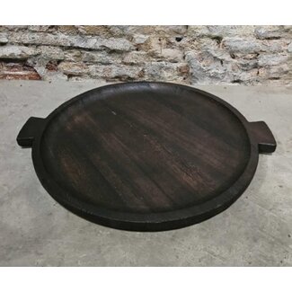 Wood dienblad rond 56x49x3.5cm