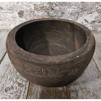 Wood schaal rond D22.5xH10cm