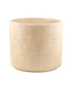 @ Aardewerk bloempot beige L - 17,5 x 17,5 x 16 cm