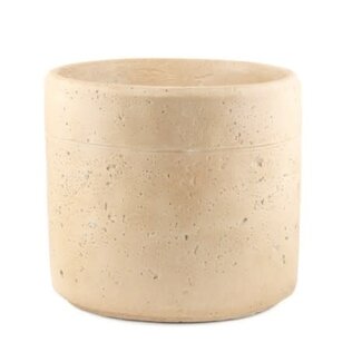 # Aardewerk bloempot beige L - 17,5 x 17,5 x 16 cm