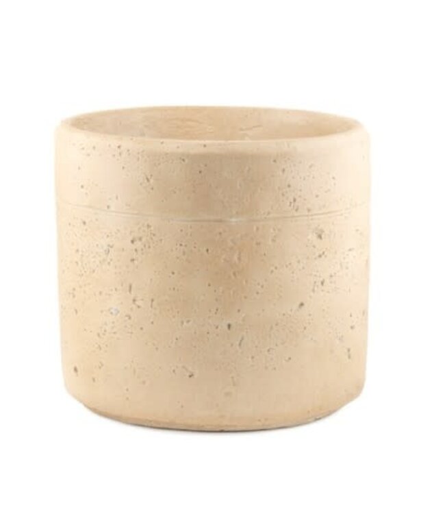 # Aardewerk bloempot beige L - 17,5 x 17,5 x 16 cm