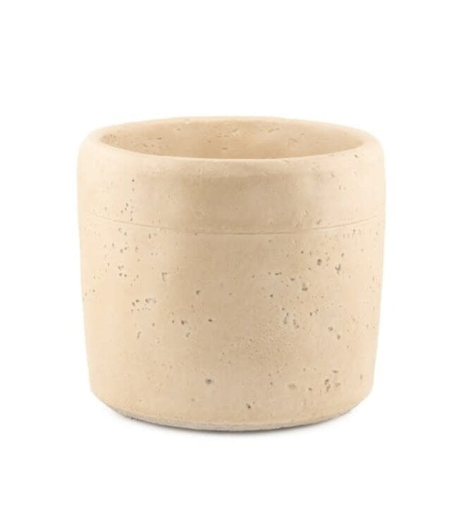# Aardewerk bloempot beige M - 14x14x13cm