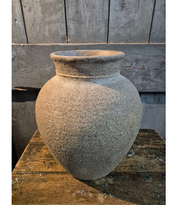 # Aardewerk pot beige - rond - ca. 25 x 33 cm