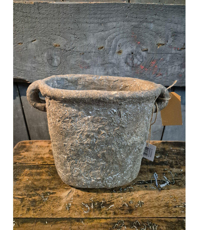 # Vensterbankpot met oren S Grey - ca. 19 x 11 x 20 cm