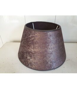 2062 - ES - lampenkap - - bruin melee velours - 25onder x 15boven x 15,5 cm