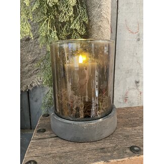 ## Houten onderzetter - donker - 14.5×14.5×3.5cm - tbv glas met doorsnee 12.5cm (excl. glas)