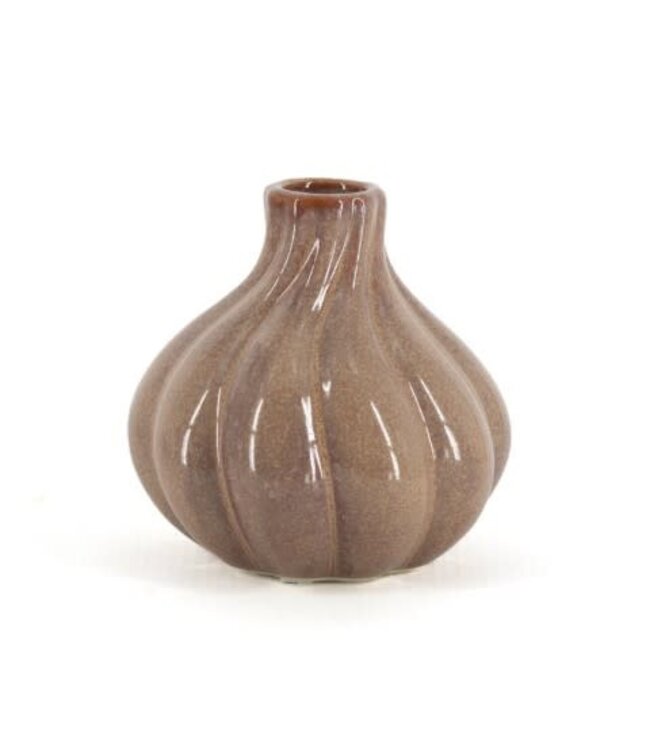 # Aardewerk kaarsenstandaard single bruin - 10x10x10cm